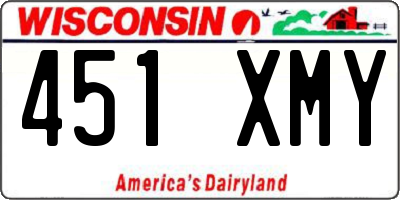 WI license plate 451XMY