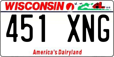 WI license plate 451XNG