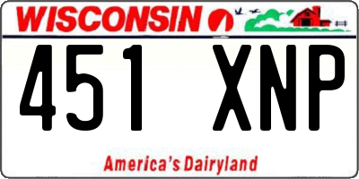 WI license plate 451XNP