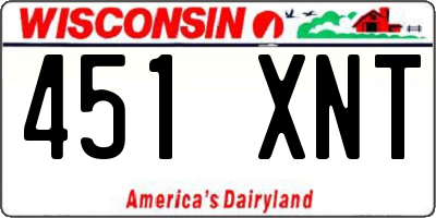 WI license plate 451XNT