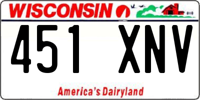 WI license plate 451XNV