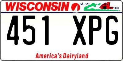 WI license plate 451XPG