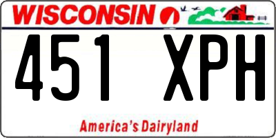 WI license plate 451XPH