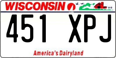 WI license plate 451XPJ