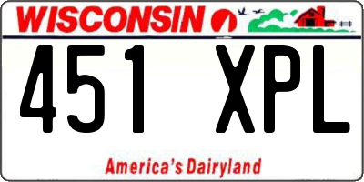 WI license plate 451XPL