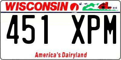 WI license plate 451XPM