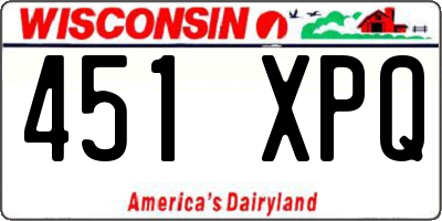 WI license plate 451XPQ