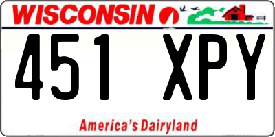 WI license plate 451XPY