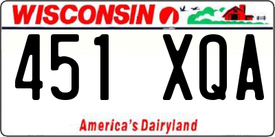 WI license plate 451XQA