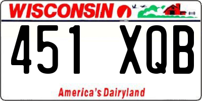 WI license plate 451XQB