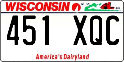 WI license plate 451XQC