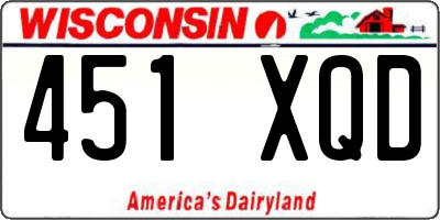 WI license plate 451XQD