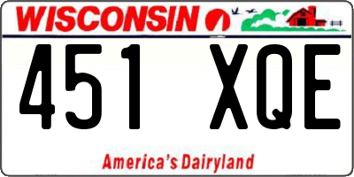 WI license plate 451XQE