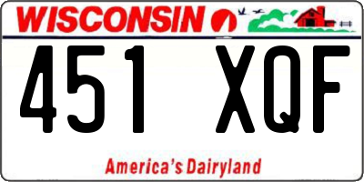 WI license plate 451XQF