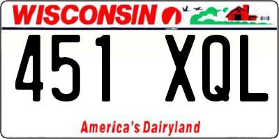WI license plate 451XQL