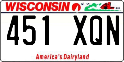 WI license plate 451XQN