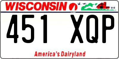WI license plate 451XQP