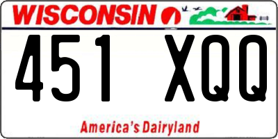 WI license plate 451XQQ