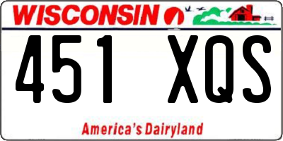 WI license plate 451XQS