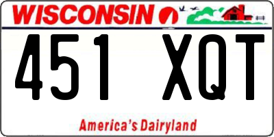 WI license plate 451XQT