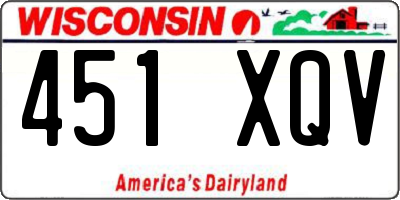 WI license plate 451XQV