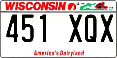 WI license plate 451XQX