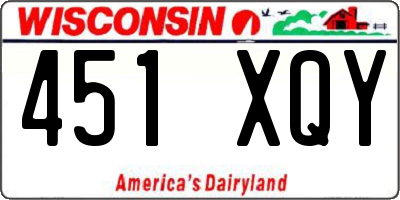 WI license plate 451XQY