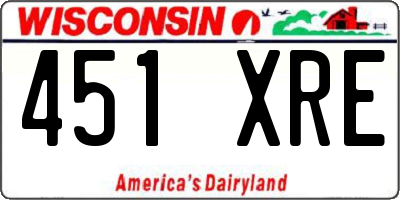 WI license plate 451XRE