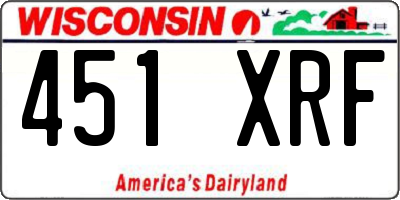 WI license plate 451XRF
