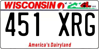 WI license plate 451XRG