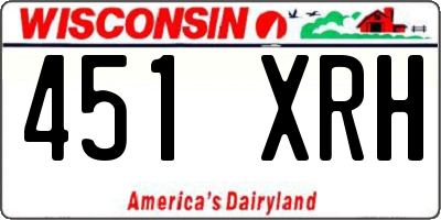 WI license plate 451XRH