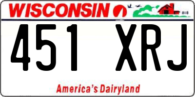 WI license plate 451XRJ