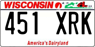 WI license plate 451XRK
