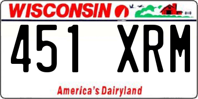 WI license plate 451XRM