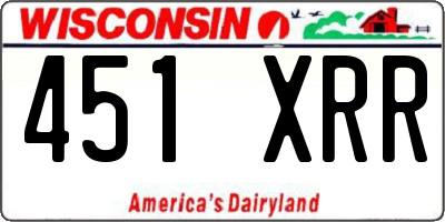 WI license plate 451XRR