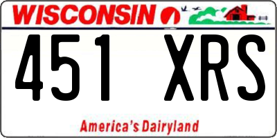 WI license plate 451XRS