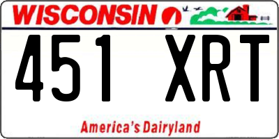 WI license plate 451XRT