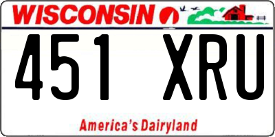 WI license plate 451XRU