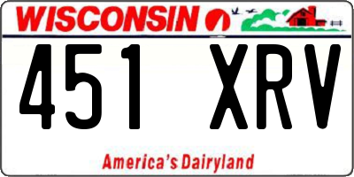 WI license plate 451XRV