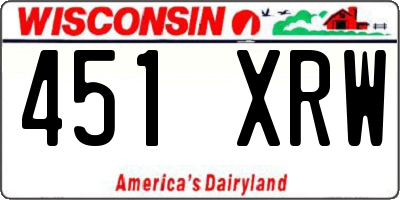 WI license plate 451XRW