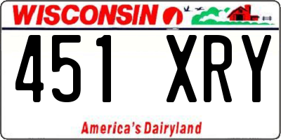 WI license plate 451XRY