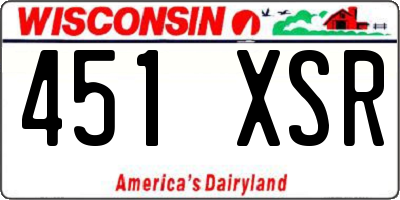 WI license plate 451XSR