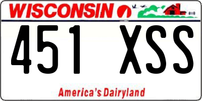 WI license plate 451XSS