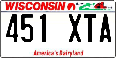 WI license plate 451XTA