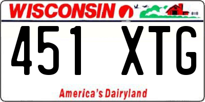 WI license plate 451XTG