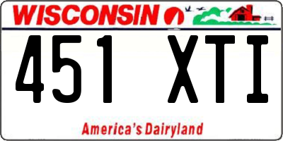 WI license plate 451XTI