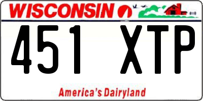 WI license plate 451XTP