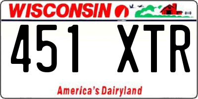WI license plate 451XTR