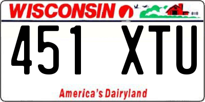 WI license plate 451XTU
