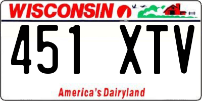 WI license plate 451XTV